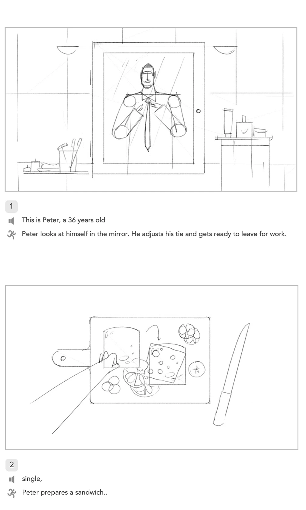 Storyboard - LiveSend explaning video