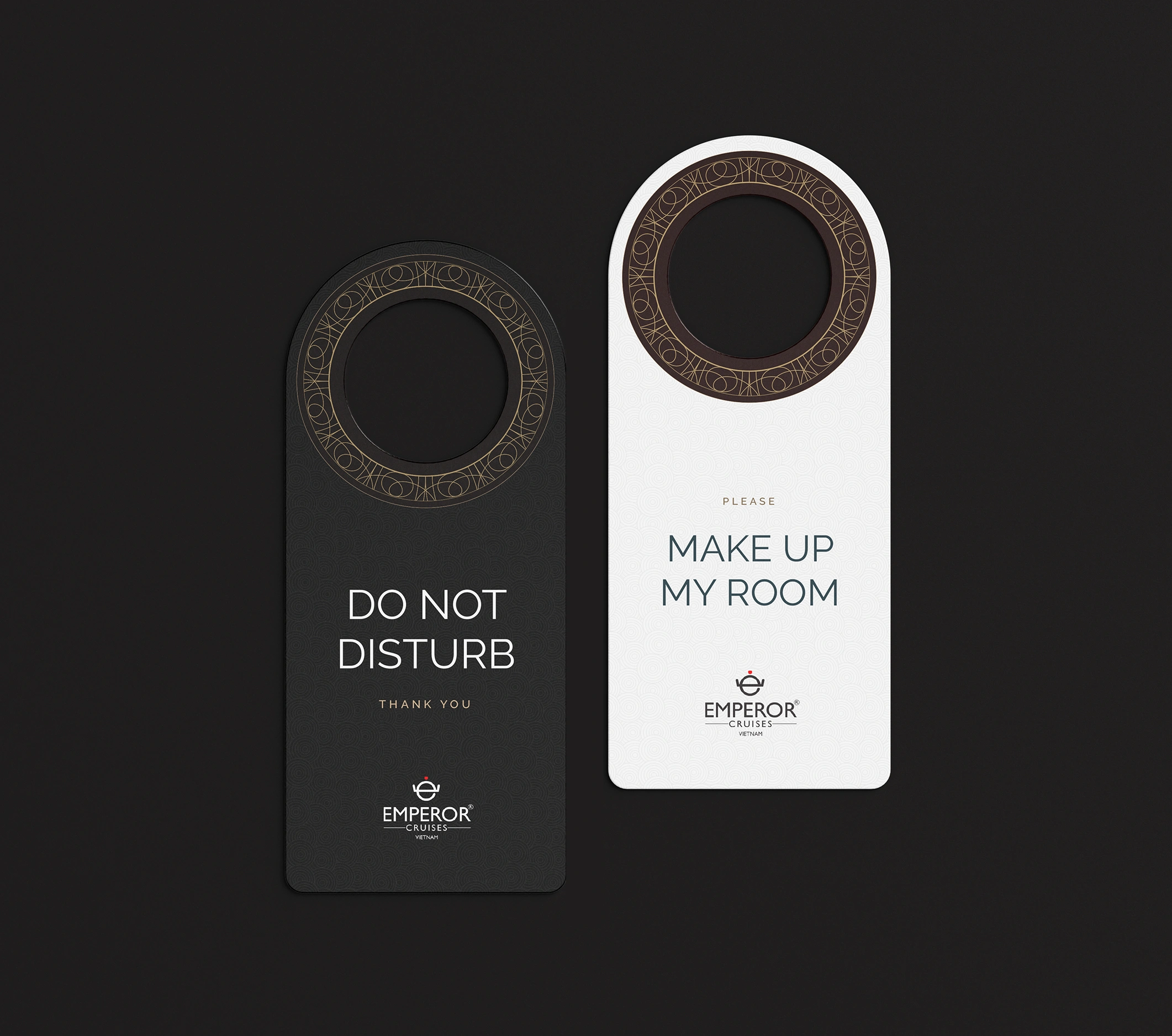 Emperor Cruises Branded door hangers